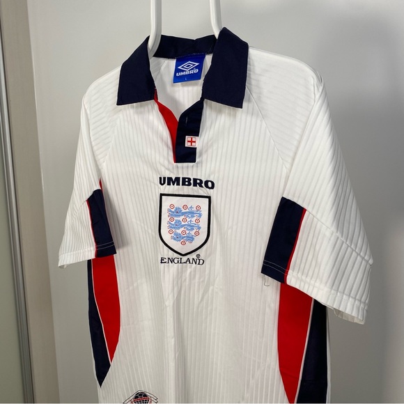 Original Umbro England Football Shirt 1998 Home Rare White Large - Picture 4 of 16